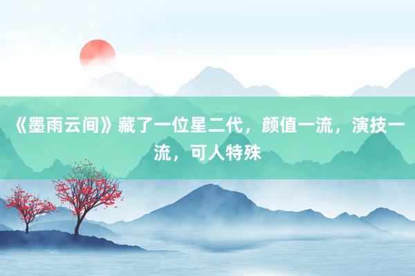 《墨雨云间》藏了一位星二代，颜值一流，演技一流，可人特殊