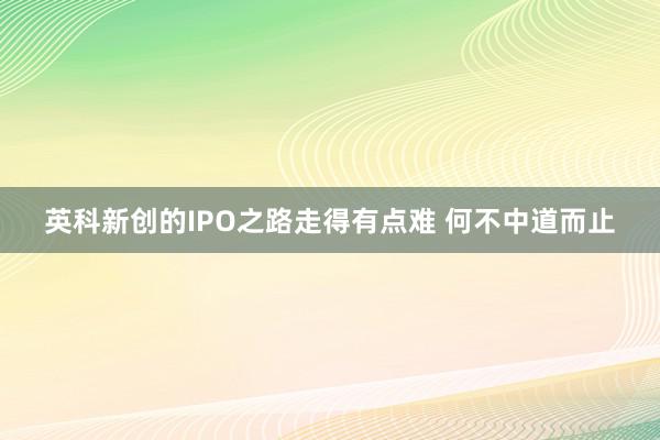 英科新创的IPO之路走得有点难 何不中道而止