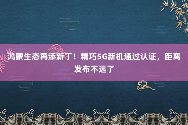 鸿蒙生态再添新丁！精巧5G新机通过认证，距离发布不远了