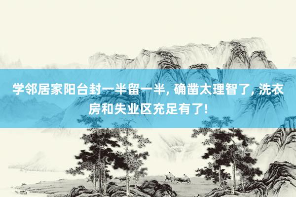 学邻居家阳台封一半留一半, 确凿太理智了, 洗衣房和失业区充足有了!