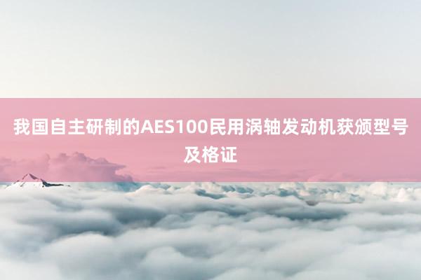 我国自主研制的AES100民用涡轴发动机获颁型号及格证