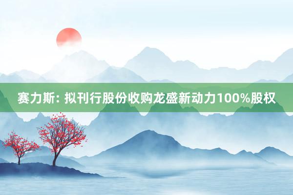 赛力斯: 拟刊行股份收购龙盛新动力100%股权